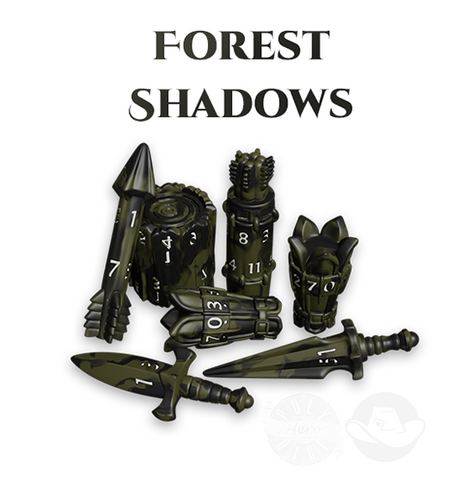 Polyhero Ranger 8 Dice Set in Forest Shadows