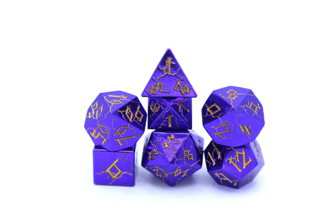 Hymgho Purple Chrome with Gold Barbarian Dice Set