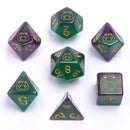 Hymgho 7pc RPG Dice Set: Bog Frog Gold