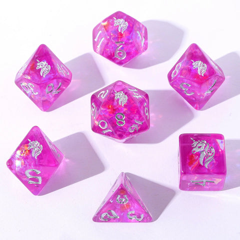 Hymgho 8pc RPG Dice Set: Lumina Unicornia