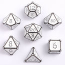 Hymgho Bone Collector Solid Metal Dice Set - Gunmetal with White