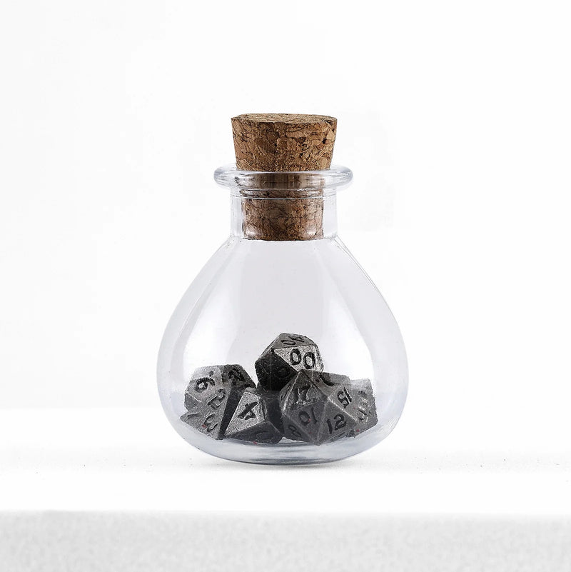 Hymgho Unseelie Mini Dice Set - Ancient Silver