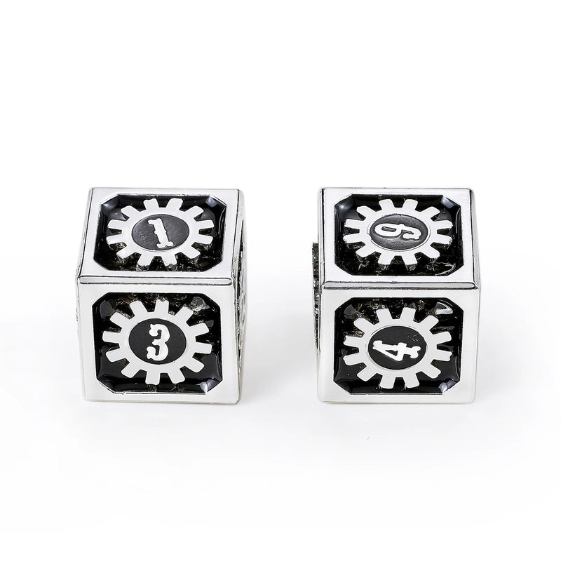 Hymgho Cogcraft Fidget 2x D6 - Diesel - Black/Silver