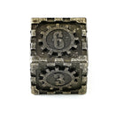 Hymgho Mythic Size Cogcraft Fidget D6 - Chrono Engine - Tarnished Gold