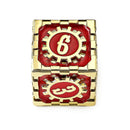 Hymgho Mythic Size Cogcraft Fidget D6 - Emberforge - Red & Gold