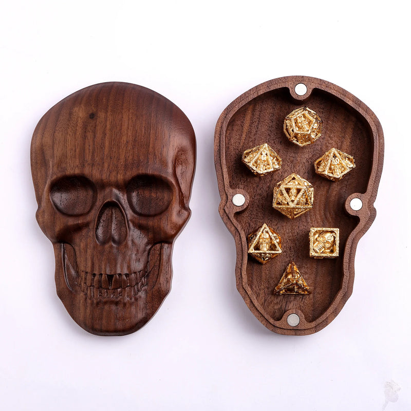 Hymgho: Black Walnut Skull Dice Case
