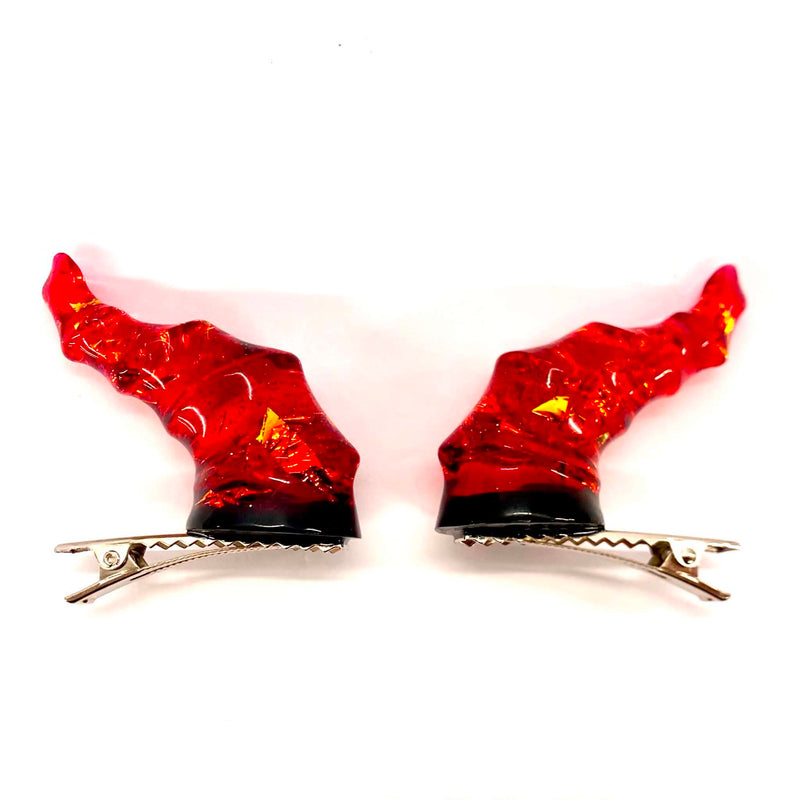 Hymgho: Draconic Adornments Hair Clips - Red