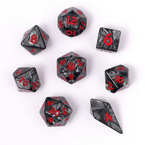Hymgho 8pc RPG Dice Set: Iron Golem