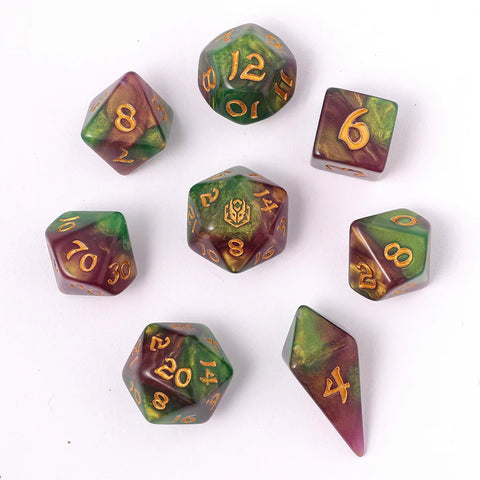 Hymgho 8pc RPG Dice Set: Wyvern Venom