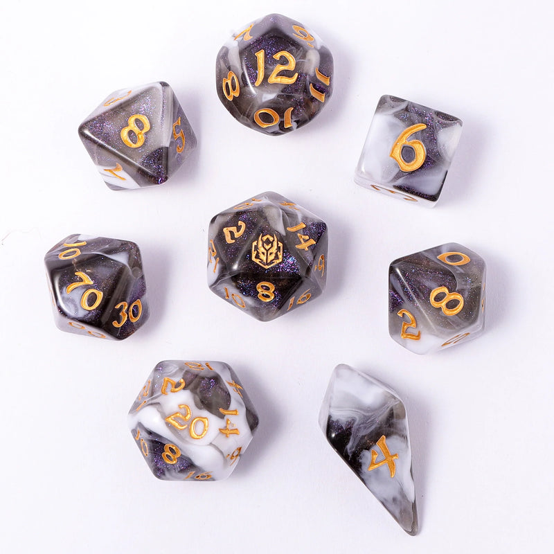 Hymgho 8pc RPG Dice Set: Wraith Shadow