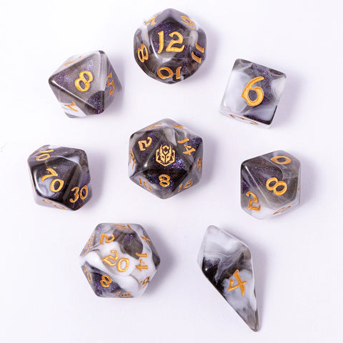Hymgho 8pc RPG Dice Set: Wraith Shadow