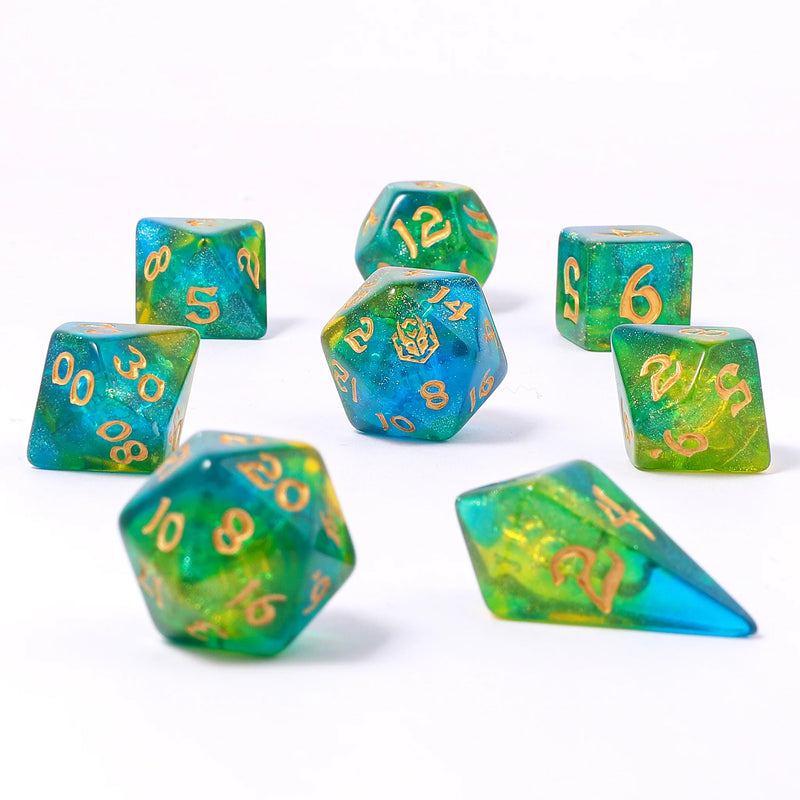 Hymgho 8pc RPG Dice Set: Eye of Newt