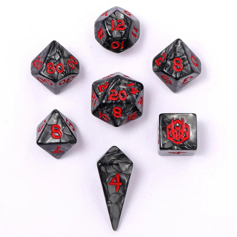 Hymgho 7pc Mini RPG Dice Set: Iron Golem