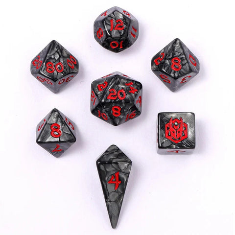 Hymgho 7pc Mini RPG Dice Set: Iron Golem