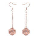 Hymgho Dragon's Eye D20 Earrings - Rose Gold w/ Blue Gems
