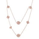 Dragon's Eye 7 Die Necklace - Rose Gold w/ Blue Gems