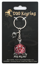 D20 Keychain - Behemoth Blood on Gunmetal