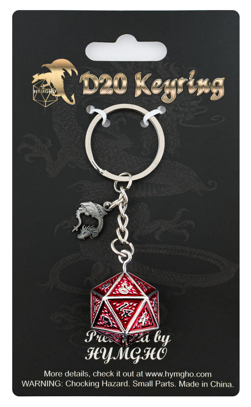 D20 Keychain - Behemoth Blood on Gunmetal
