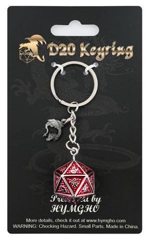 D20 Keychain - Behemoth Blood on Gunmetal