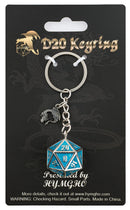 D20 Keychain Draconis - Glow in the Dark Blue