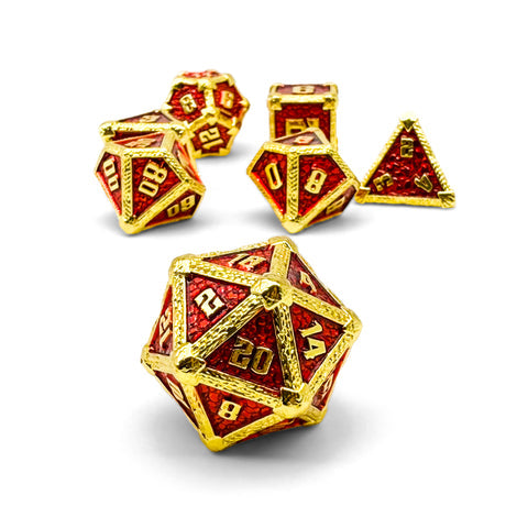 Hydrascale Metal Dice (7) - Ember Fang