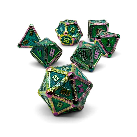Hydrascale Metal Dice (7) - Jade Serpent