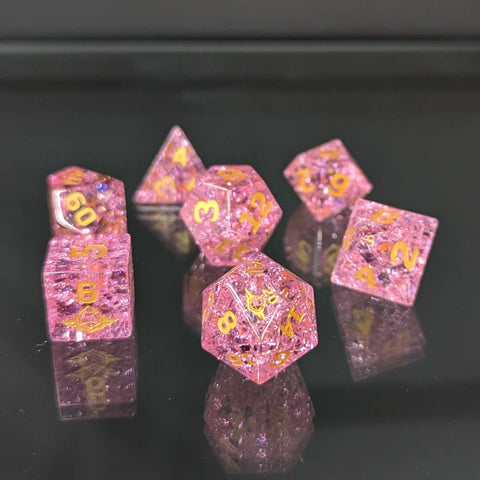 Dungeon Master Direct: Gemstone Dice Set (7pc) - Pink Stormglass
