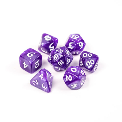 RPG Dice Set (7) - Elessia Essentials Purple with White
