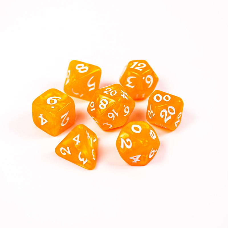 RPG Dice Set (7) - Elessia Essentials Orange with White