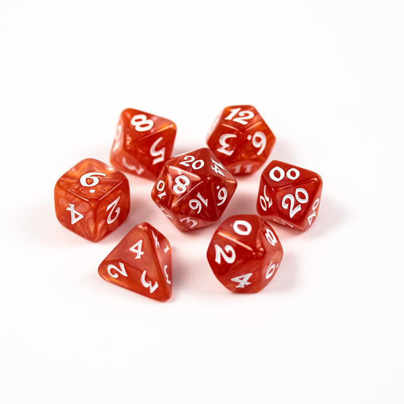 RPG Dice Set (7) - Elessia Essentials Red with White