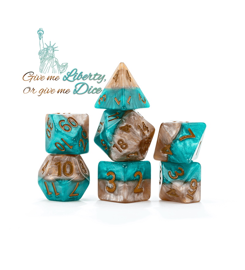 RPG 7 Dice Set: Halfsies Dice - 'Liberty Dice'