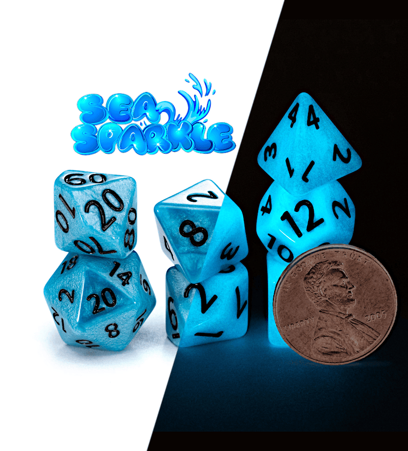 Mini Dice: Sea Sparkle - Radiant (GID)