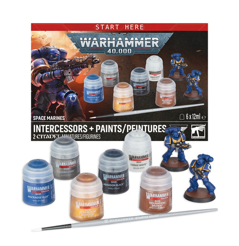 Space Marines: Intercessors + Paints 11E Preorder (Available 07/25)