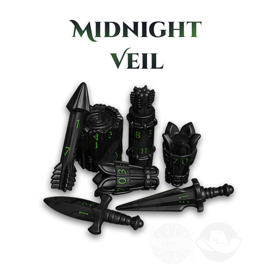 Polyhero Ranger 8 Dice Set in Midnight Veil