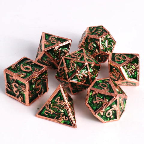 Die Hard Dice: 7pc RPG Set - Gravehold Copper w/ Green