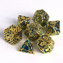 Die Hard Dice: 7pc RPG Set - Runeweaver Shiny Gold w/ Aqua