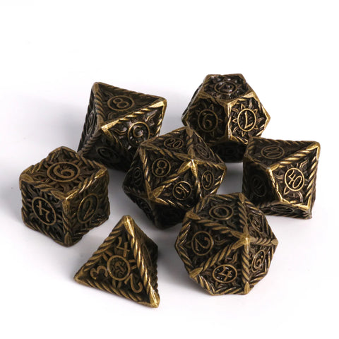 Die Hard Dice: 7pc RPG Set - Sunwave Battleworn gold