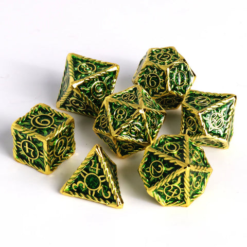 Die Hard Dice: 7pc RPG Set - Sunwave Gold w/ Green