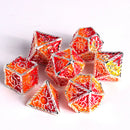 Die Hard Dice: 7pc RPG Set - Sunwave Silver w/ Red-Orange
