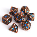 Die Hard Dice 7pc RPG Set - Moonshatter Copper w/ Blue