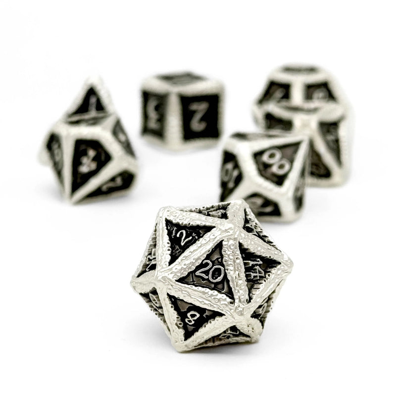 Pirate Dice 7 Piece Metal RPG Set - Black Beard