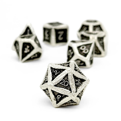 Pirate Dice 7 Piece Metal RPG Set - Black Beard