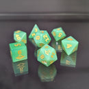 Dungeon Master Direct: Gemstone Dice Set (7pc) - Seafoam Green Catseye
