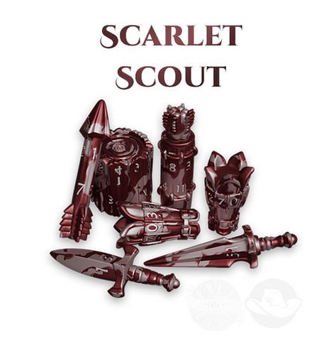 Polyhero Ranger 8 Dice Set in Scarlet Scout