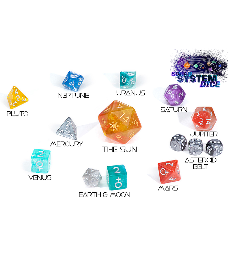 Solar System Dice 14-die set