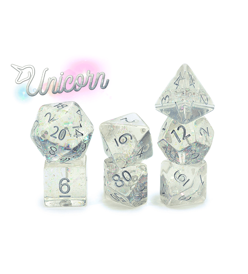 RPG 7 Dice Set: Holographic Dice - 'Unicorn'