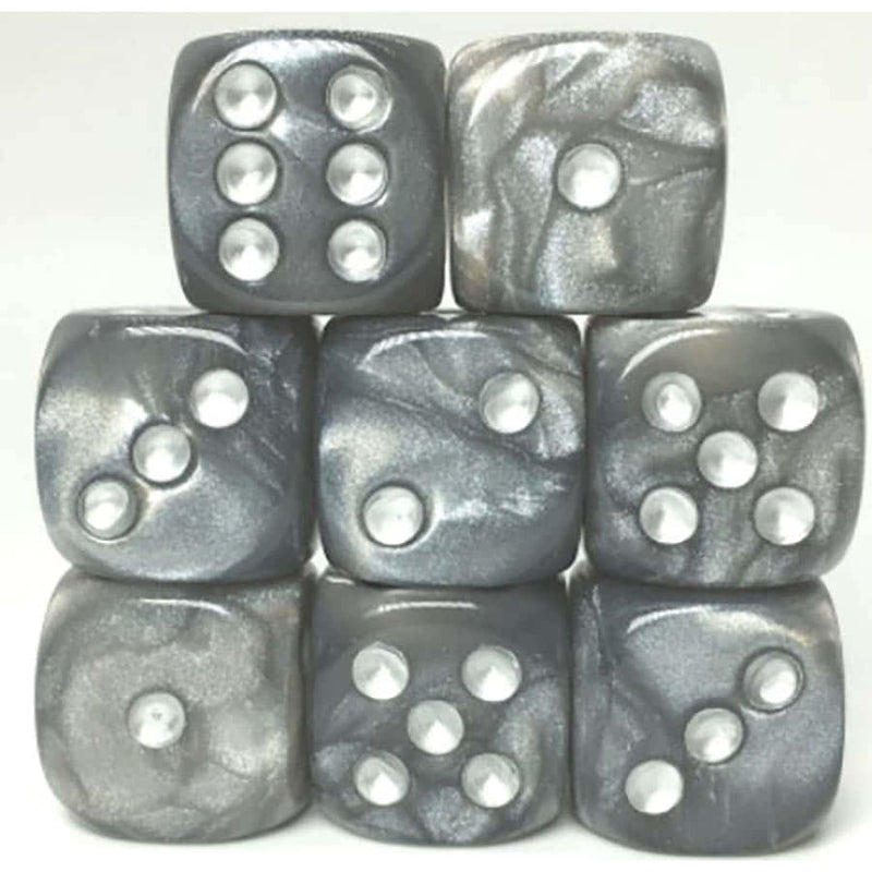 8ct Dice Set: 18mm D6: Shimmer Steel Dragon