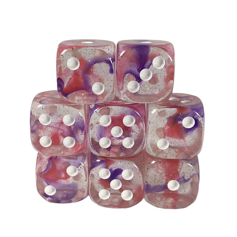 8ct Dice Set: 18mm D6: Faerie Magic with White