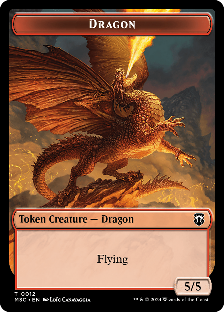 Dragon (Ripple Foil) // Copy Double-Sided Token [Modern Horizons 3 Commander Tokens]