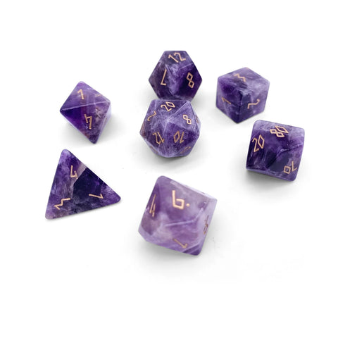 Norse Foundry: Amethyst - 7 Piece RPG Set Gemstone Dice